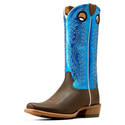 ARIAT Men's Ringer Cowboy Boot, Bright Blue Patent/Tobacco Toffee, 11