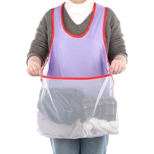 Clothes Drying Aprons, Purple Laundry Apron with Large Pouch Waterproof Clothes Apron Laundrys Pet Bag Portable Sleeveless Laundry Aprons for Women Cooking Drying Cloth or Carrying Small Pets, Purple