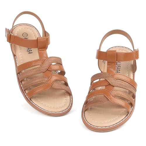 Wulubaba Girls Sandals Open Toe Gladiator Dress Sandals for Kids