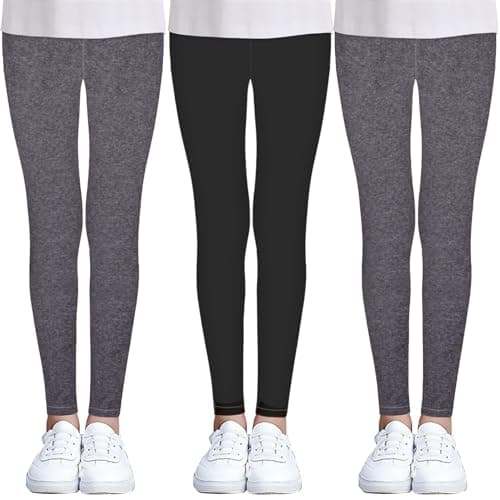iLover Toddler Girls Cute Stretch Athletic Leggings Little Kids High Waisted Yoga Pants Ankle Length 3 Packs Size 4-5 Years