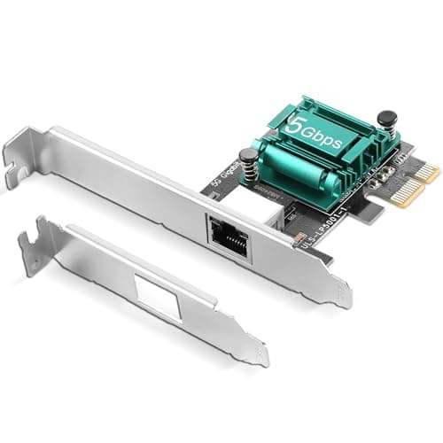 5Gb PCIe Network Card,PCIe to 5Gb Ethernet Card NIC with Extra Low-Profile Bracket,PCI Express Network Adapter for PC Windows 11/10/8.1/8/7, Win Server 2022/2019/2016,Linux