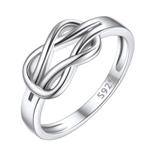 ChicSilver Sterling Silver Rings Women Love Knot Rings for Women Hypoallergenic Promise Ring for Her - Size 9
