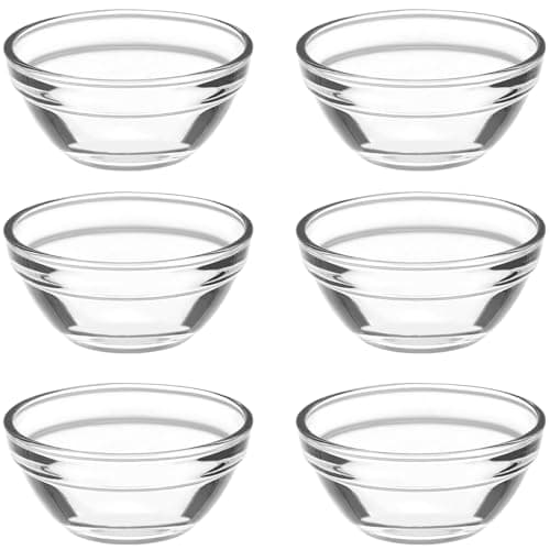 Small Prep Mixing Bowls: 2.3x1.1Inch Mini Prep Bowls Stackable Glass Serving Bowls for Kitchen Prep - Dessert - Dips - Salad - Candy Dishes