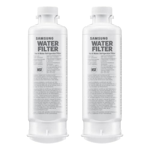 Samsung HAF-QIN-2P/EXP Genuine Refrigerator Water Filter, Reduces 99% of Harmful Contaminants for Clean, Clear Drinking Water, 6-Month Life, Easy Install, Pack of 2