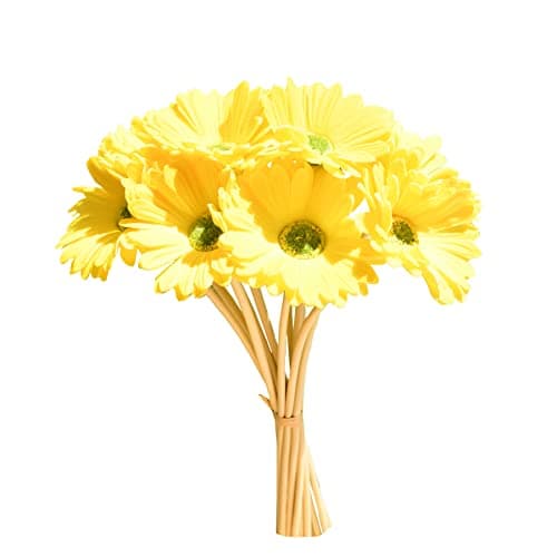 Mandy's 12 Stems PU Yellow Gerbera Daisy