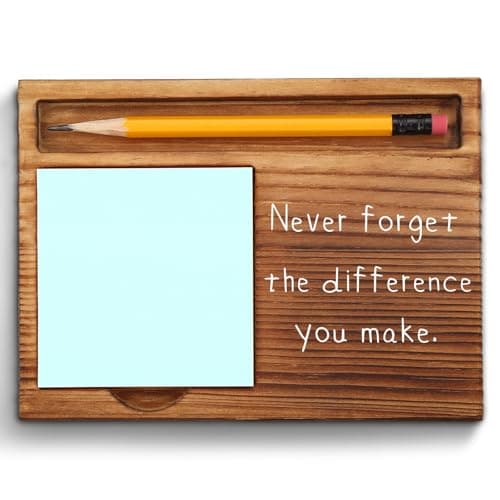 Never Forget The Difference You Make Appreciation Sticky Note Holder, Thank You Appreciation Quote Gifts for Leader Boss Women Mentor Manager Employee Coworker Self-Stick Note Pad Holders ZSS23