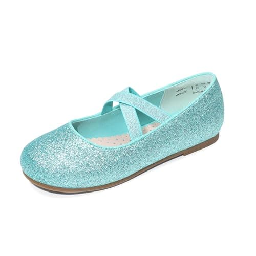 DREAM PAIRS Girls Ballerina Dress Shoes Mary Jane Flats,Size 9 Toddler,Blue,Angie-2