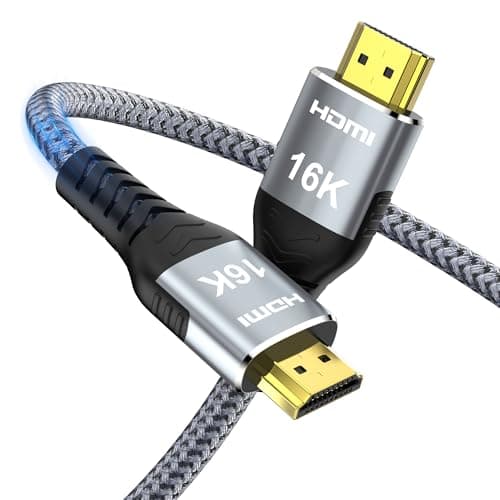 Anehmeta 16K 10K 8K HDMI 2.2 Cable 6.6FT, 96Gbps Ultra High Speed 16@60Hz 8K@240Hz 4K@480Hz Braided HDMI Cord, HDCP 2.2 & 2.3, Dynamic HDR, eARC, Compatible with P5S HDTV PC Monitor Xbox Series