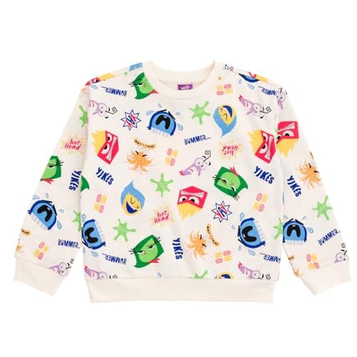 Disney Inside Out Big Girls French Terry Sweatshirt Beige 10-12