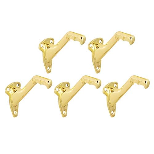 Design House 181990 Standard Handrail Bracket Polished Brass 5-Pack