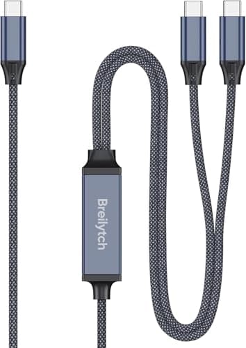 USB C to USB C 2 in 1 Multi Charging Cable 4FT, 140W Fast Charge USB-C Splitter Chargering Cable with 2 Type C Ports for iPhone 17/16/15 Series, Samsung Galaxy S25, iPad, MacBook Air/Pro, Lenovo