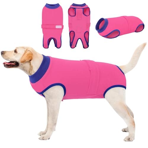 Queenmore Recovery Suit for Dogs Cats After Surgery,Dog Surgical Recovery Suit Onesie,Anti Licking Pet Female Spayed Neutered Puppy Surgical Clothes for Abdominal Wounds, Substitute E-Collar & Cone