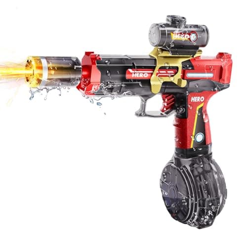 Electric Water Gun for Adults & Kids, Automatic Electric Squirt Gun with Long Range, Powerful LED Light Water Gun Pistol Blaster Soaker, Water Guns for Summer Outdoor Beach Swimming Pool(Black)