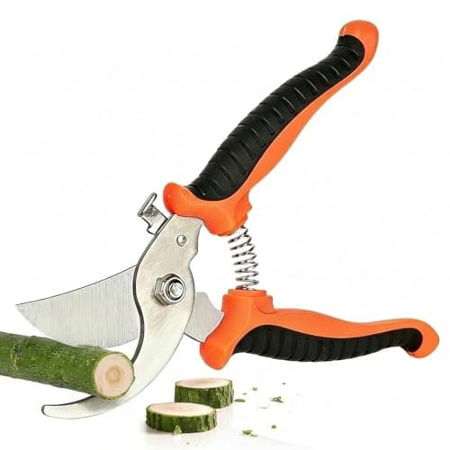 Hungsual Pruning Shear, Premium Gardening Scissors for Rose Bushes, 7.5IN Garden Pruner Effortlessly Cuts 0.6IN Branches with Stainless Steel Blades Softgrip, One-Hand Lock Garden Clippers for Shrubs