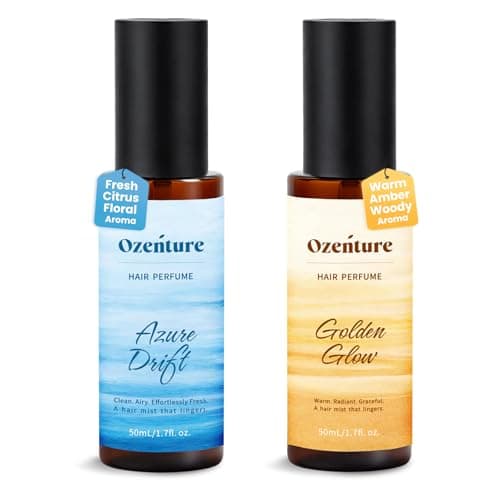 Ozenture Hair Perfume for Women, Long Lasting, Citrus & Amber Hair Perfume Oil, Light Weight Hair Fragrance Spray Mist, 2 x 50mL