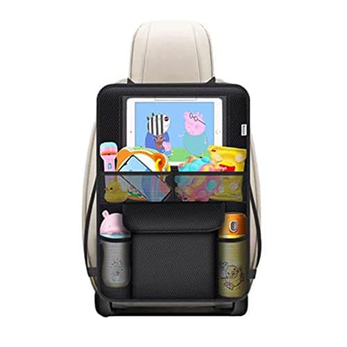 Meolsaek Kick Mats Back Seat Protector, Waterproof Oxford Seat Back Protector, Car Seat Back Protector for Kids, Back of Seat Protector for Kids Feet Car Seat (Black C -1pc)