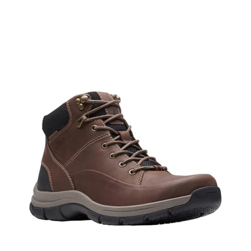 Clarks Men's Walpath Mid Oxford Boot, Dark Brown Leather, 7.5 Wide US
