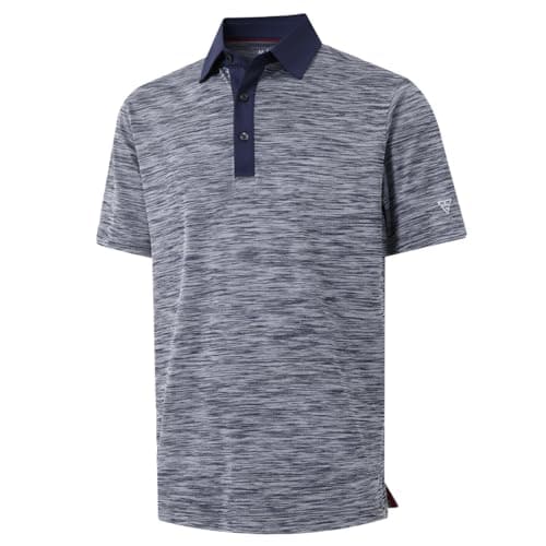 M MAELREG Mens Golf Shirt Short Sleeve Dry Fit Moisture Wicking Heather Pique Casual Collared Polo Shirts for Men