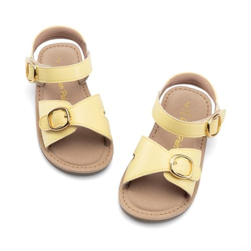DREAM PAIRS Girls Sandals Fashion Sandal with Adjustable Straps Open-Toe Comfortable Summer Shoes for Toddler Little Kid,Size 6 Toddler,Yellow,SKFS26001K