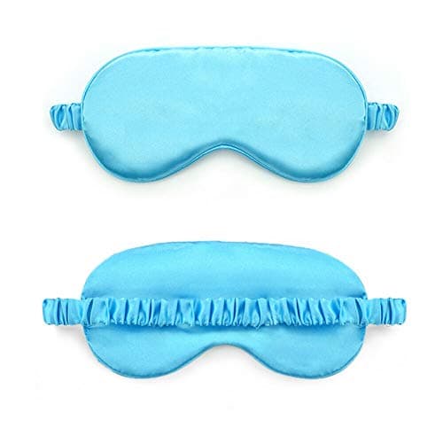 Magik Double-Sided Satin Silky Travel Sleep Eye Mask Cover Padded Blindfold Smooth (Blue, 1 Pack)