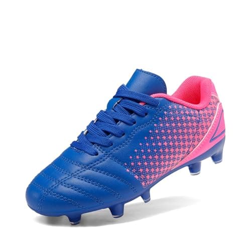 DREAM PAIRS Boys Girls Outdoor Sport Football Shoes Soccer Cleats for Little/Big Kid,Size 10 Toddler,Royal/Blue/Fuchsia,SUPERFLIGHT-1K