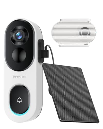 BOTSLAB Solar Doorbell Camera Wireless, No Subscription,2K Head-to-Toe View