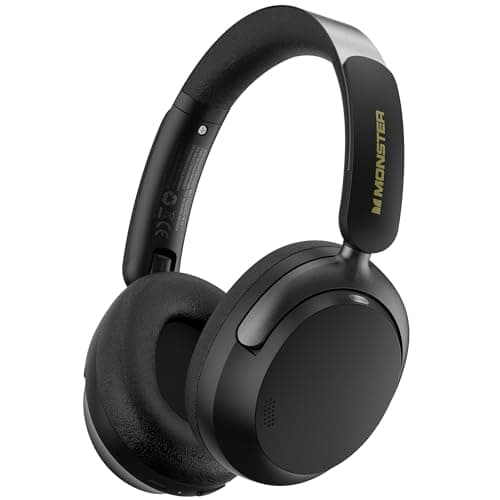 Monster Persona 3rd ANC Bluetooth Headphones, Over Ear Headphones with Bluetooth 5.4, 70 Hours Playtime Noise Cancelling Headphone with Mic, Foldable Lightweight Headset Comfort Fit, Black