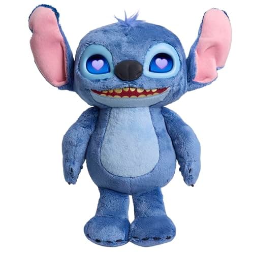 Disney Stitch Many Moods 14-inch Interactive Plush, 50+ Sounds & Phrases, LCD Eyes, Inspired by Disney's new Live-Action Lilo & Stitch Movie, Toy for Fans, Girls, Boys, Kids 3+ by Just Play