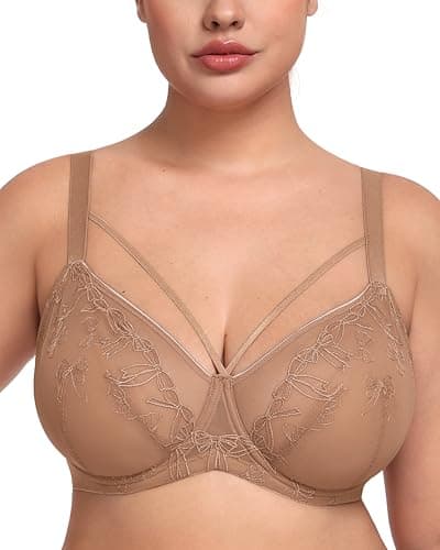 HSIA Minimizer Bras for Women Full Coverage, Unlined Lace Sexy Plus Size Underwire Bra for Large Breasts Holiday Edition