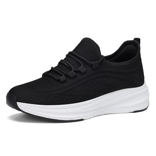WXQ Women's Sneakers Breathable Lightweight Walking Shoes Running Shoes Non Slip Tennis Fashion Casual Sneakers Black Size 10
