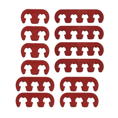 Norkmdi Car Spark Plug Wire Separator, 12PCS 7mm 8mm 8.5mm 8.8mm Vehicle Ignition Wire Separators Holder Divider Kit, Automotive Engine Spark Plug Cable Loom, Universal for SUV Sedan Truck (Red)