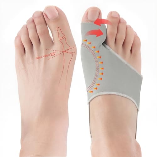 Swpcioc 2PCS Bunion Corrector for Women & Men, Adjustable Toe Straightener for Hallux Valgus – Wear with Shoes or at Night for Overlapping Toes & Hammertoe Relief(1, Gray)