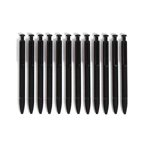 U Brands Monterey Ballpoint Pens, Set of 12, Bold (1.0 mm) Point, Black Ink, Midnight Barrel