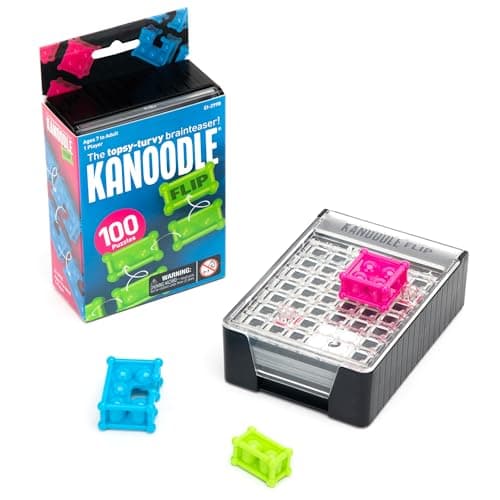 Educational Insights Kanoodle Flip - 3D Brain Teaser Puzzles, Single Player Brain Game, Fun Travel Games for Kids, Challenging Logic Puzzle Games and Gifts for Kids, Teens & Adults Ages 7+