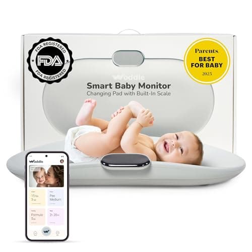 Woddle Multifunctional Smart Baby Changing Pad with Medical Grade Scale for Critical Weight Monitoring + AI App, Noise Machine, Warmer, Night Light, Touchscreen Tracker, All-in-One