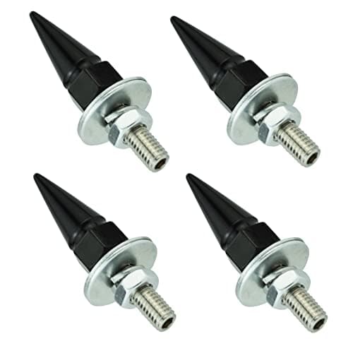Arenbel Spike Motorcycle License Plate Bolts Car Frame Screw Nuts Fasteners Kit Fit Vehicles Motorcycle Trucks SUV,4Pcs Black