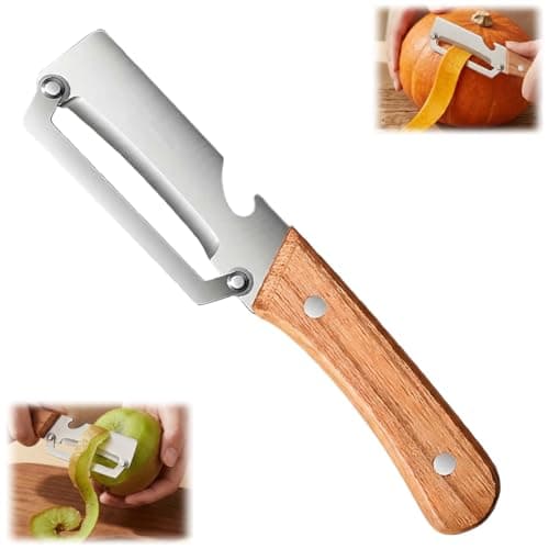 Multi-Functional Vegetable Peeler for Kitchen, New Ultra-Sharp Stainless Steel Blade with Wooden Handle and Bottle Opener, For Fruits and vegetables (1 Pcs)