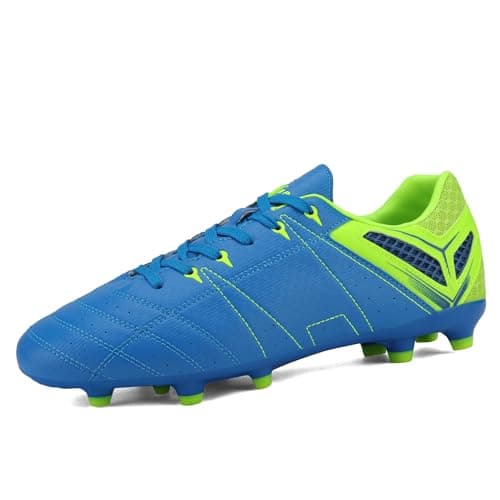 DREAM PAIRS Mens Sport Flexible Athletic Lace Up Light Weight Outdoor Cleats Football Soccer Shoes,Size 6.5,Royal/Lemon/Green,160859-M