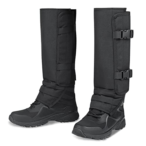 NatureBlend Leg Gaiters Hunting Gaiters, Adjustable Snow Boot Gaiters, Waterproof Snake Gaiters for Hiking Walking Skiing (Black)