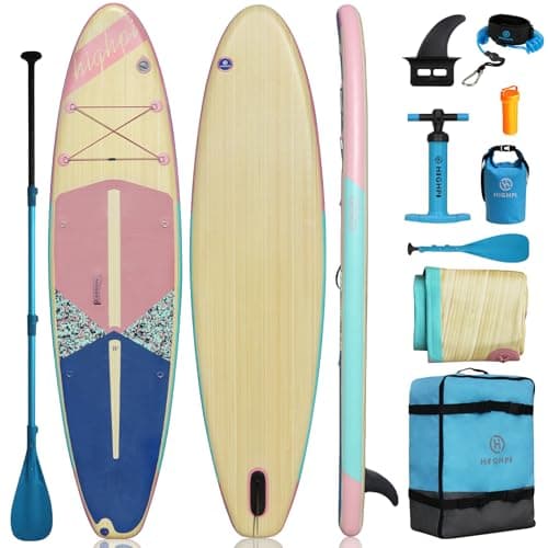 Highpi 11ft Inflatable Stand Up Paddle Board for Youth and Adults – Wide Sup with Premium Accessories, Blow Up Paddleboard for Surfing, Fishing, Yoga & More