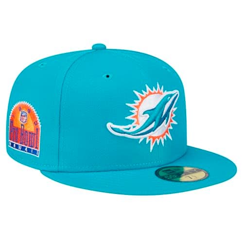 New Era Men's Aqua Miami Dolphins Main Patch 59FIFTY Fitted Hat