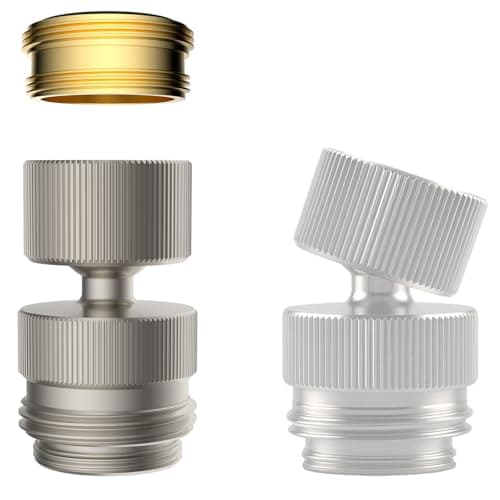 Hibbent Sink Faucet to Garden Hose Adapter, 360-Degree Swivel 55/64 Inch Female Thread, Sink Hose Attachment for Faucet Adapter Connector, Brushed Nickel