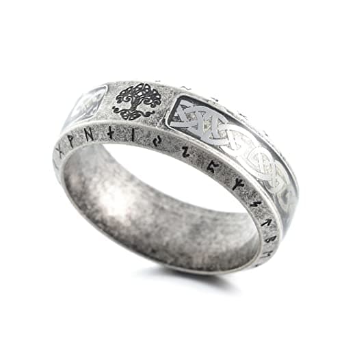 Sinoyp Norse Mythology Ring Stainless Steel Jewelry Ring Viking Symbols Askr Yggdrasills Tree of Life Rings (13)