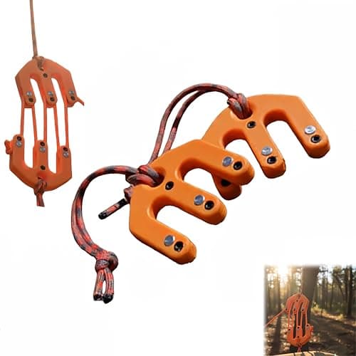 RIHUALS Game & Gear Hoist Block and Tackle System, Ultralight Hunting Game Hoist, Portable Nylon Block and Tackle Pulley System, Compact Game Lifting Tool for Backcountry Hunting