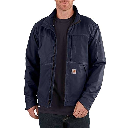 Carhartt Men's Flame Resistant Full Swing® Relaxed Fit Quick Duck Lined Jacket, Dark Navy, X-Large Tall