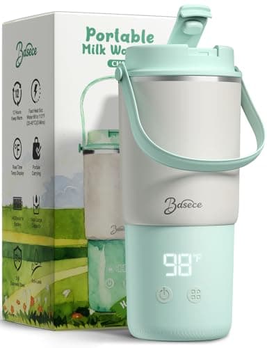 Portable Bottle Warmer with 120W Fast Heating, Portable Milk Warmer for On-the-Go Use, 4500 * 4mAh Rechargeable with Long Battery Life, 316 Stainless Steel Warmer for Breast Milk, Formula & Water