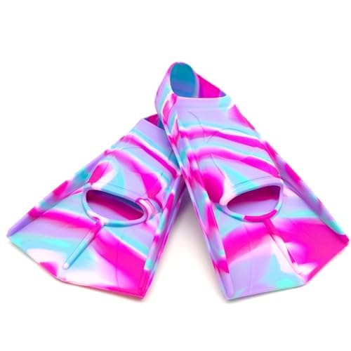 Fadgesy Swimming Training Fins,Comfortable Silicone Flippers for Swimming and Diving,Size Suitable Kids Girls Boys Adult (DopamineAmusementPark, XXXS)