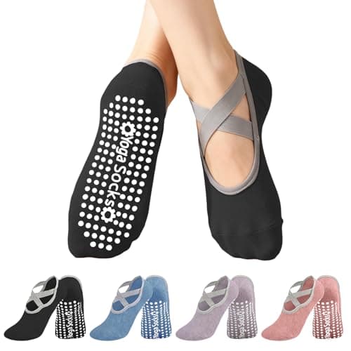 Qincycle Yoga Socks, Pilate Socks, Non-Slip Socks for Women, Enhance Balance and Stability with Grips, Perfect for US 7-10