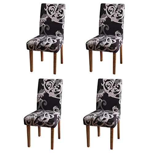 YEESSION Stretch Dining Chair Covers Removable Washable Seat Parson Chair Protector Slipcover for Dining Room,Party,Banquet,Hotel,Ceremony Set of 4 (Style 10)