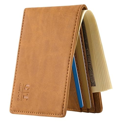 Gostwo Mens Wallet RFID Blocking Slim Minimalist Bifold Wallet with ID Window & Business Card Holder, Thin Front Pocket Design, Stylish Wallet for Men, Teen, Boyfriend, Husband